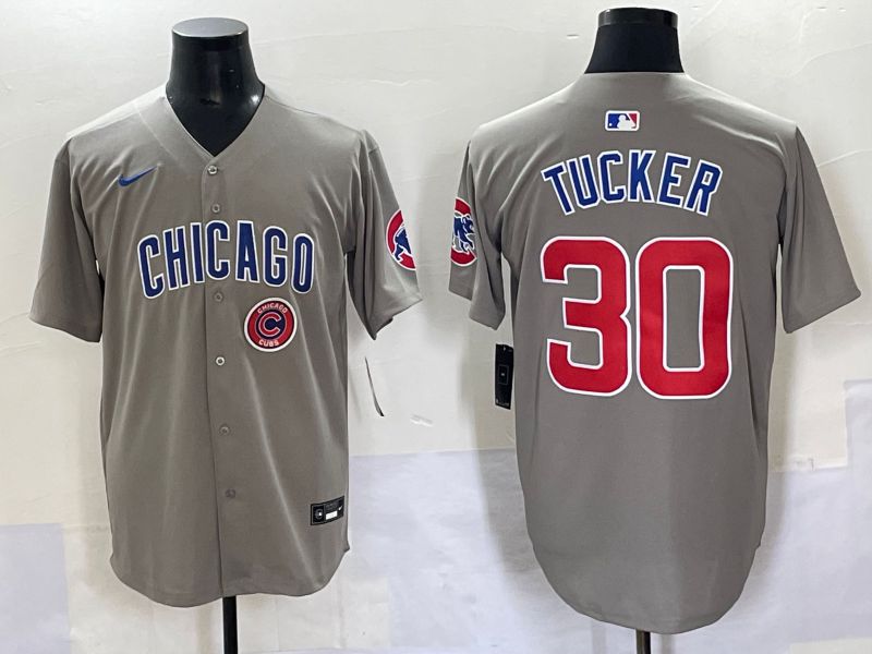 Men 2025 Chicago Cubs #30 Tucker Grey Game Nike MLB Jersey style 7038->chicago cubs->MLB Jersey